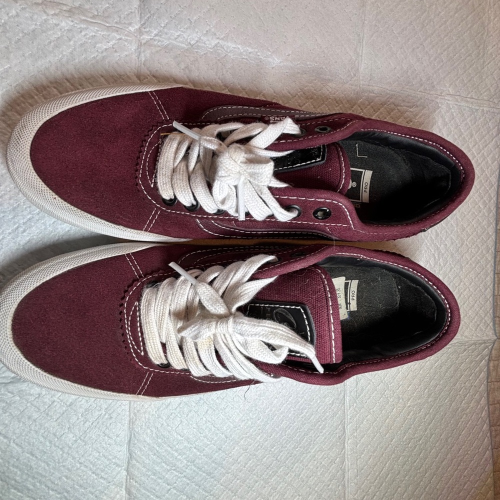 Vans Maroon Sneakers with White Accents